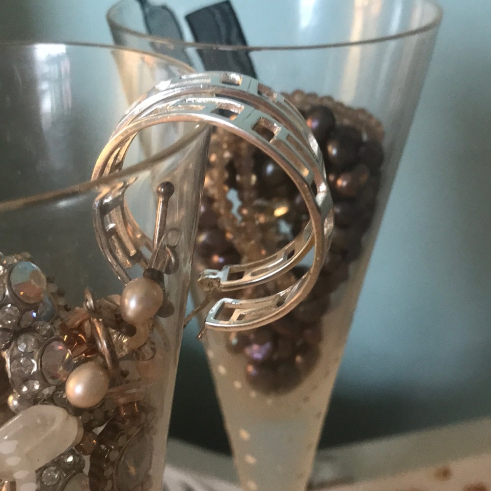 Silver, hoop earrings!!